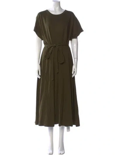Pre-owned La Ligne Crew Neck Long Dress In Green