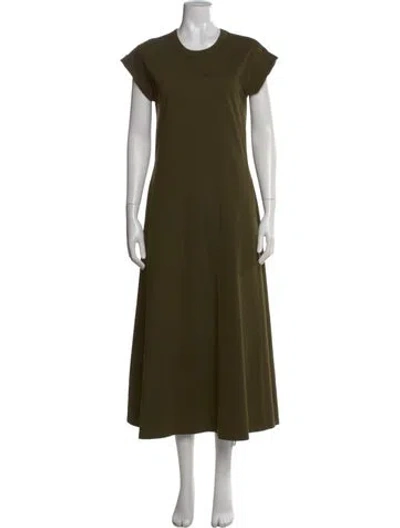 Pre-owned La Ligne Crew Neck Long Dress In Green