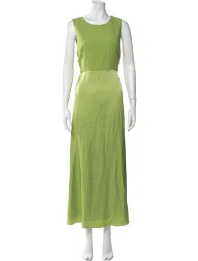 Pre-owned La Ligne Crew Neck Long Dress In Green
