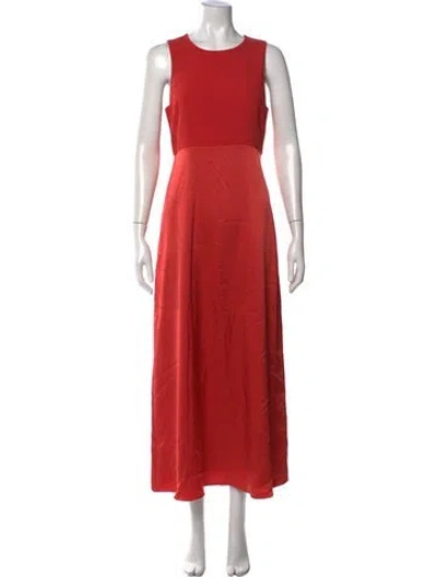 Pre-owned La Ligne Crew Neck Long Dress In Orange