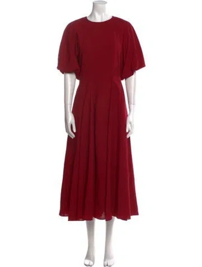 Pre-owned La Ligne Crew Neck Long Dress In Red