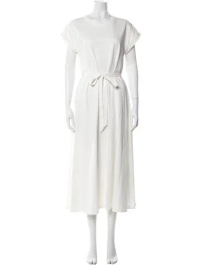 Pre-owned La Ligne Crew Neck Long Dress In White