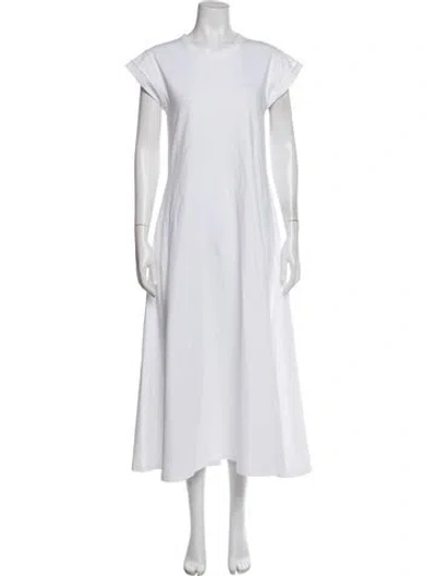 Pre-owned La Ligne Crew Neck Long Dress In White