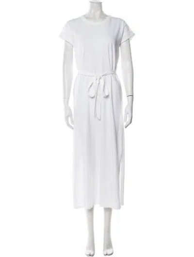 Pre-owned La Ligne Crew Neck Long Dress In White