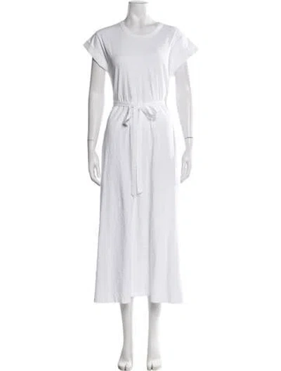 Pre-owned La Ligne Crew Neck Long Dress In White