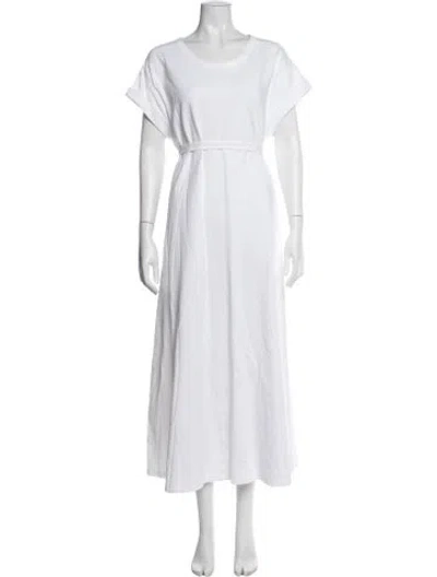 Pre-owned La Ligne Crew Neck Long Dress In White