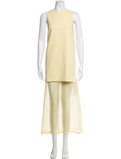 Pre-owned La Ligne Crew Neck Long Dress In Yellow