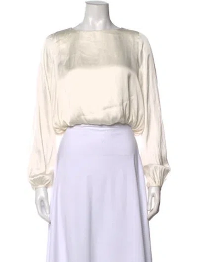 Pre-owned La Ligne Crew Neck Long Sleeve Blouse In Neutral