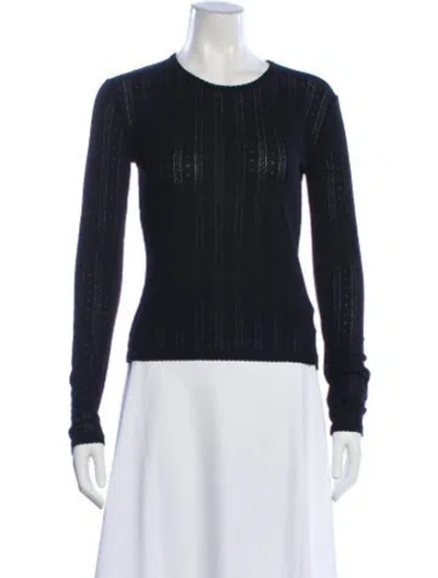 Pre-owned La Ligne Crew Neck Long Sleeve Top In Blue