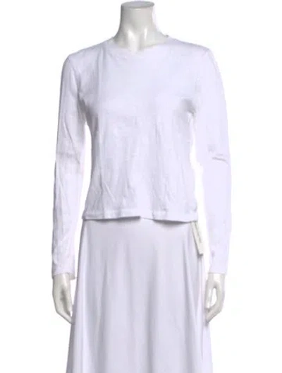 Pre-owned La Ligne Crew Neck Long Sleeve T-shirt In White