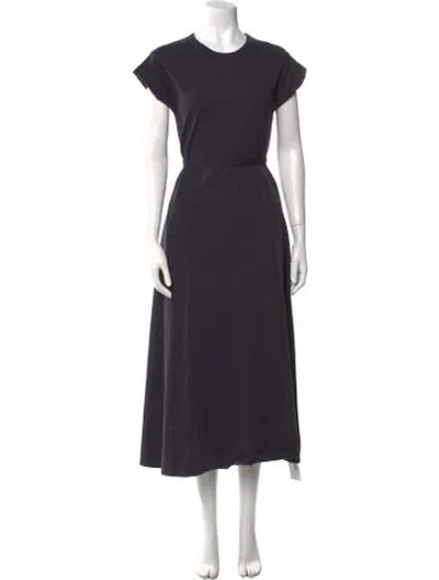 Pre-owned La Ligne Crew Neck Midi Length Dress In Blue