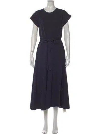 Pre-owned La Ligne Crew Neck Midi Length Dress In Blue