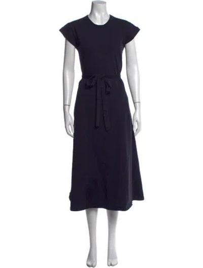 Pre-owned La Ligne Crew Neck Midi Length Dress In Blue