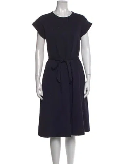 Pre-owned La Ligne Crew Neck Midi Length Dress In Blue