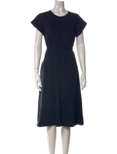Pre-owned La Ligne Crew Neck Midi Length Dress In Blue