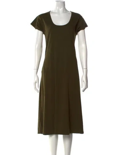 Pre-owned La Ligne Crew Neck Midi Length Dress In Green