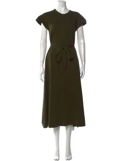 Pre-owned La Ligne Crew Neck Midi Length Dress In Green