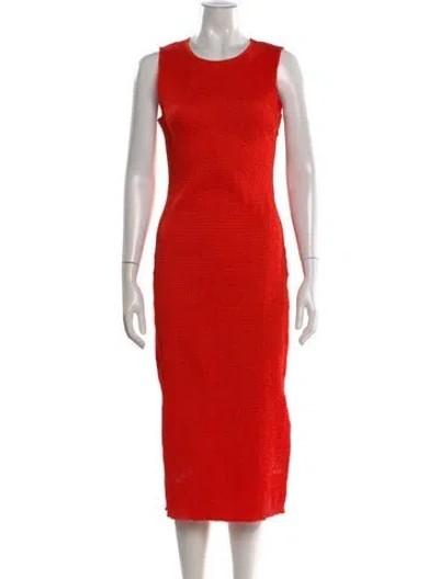Pre-owned La Ligne Crew Neck Midi Length Dress In Orange