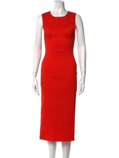 Pre-owned La Ligne Crew Neck Midi Length Dress In Orange