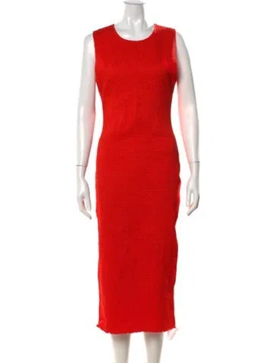 Pre-owned La Ligne Crew Neck Midi Length Dress In Orange