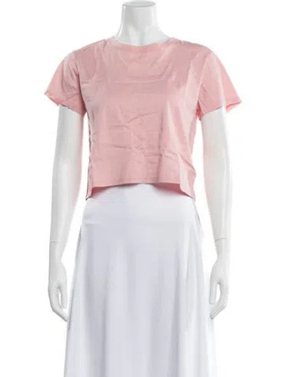 Pre-owned La Ligne Crew Neck Short Sleeve Crop Top In Pink