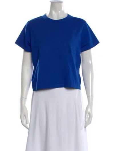 Pre-owned La Ligne Crew Neck Short Sleeve T-shirt In Blue