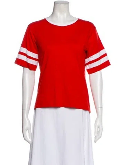 Pre-owned La Ligne Crew Neck Short Sleeve T-shirt In Red