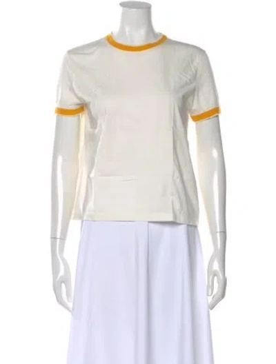 Pre-owned La Ligne Crew Neck Short Sleeve T-shirt In White