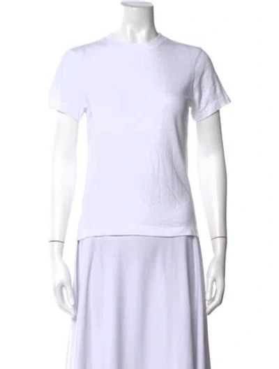 Pre-owned La Ligne Crew Neck Short Sleeve T-shirt In White