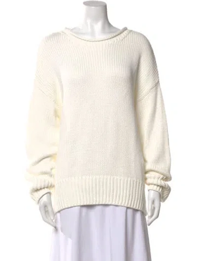 Pre-owned La Ligne Crew Neck Sweater W/ Tags In White