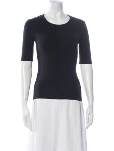 Pre-owned La Ligne Crew Neck Three-quarter Sleeve Top In Black