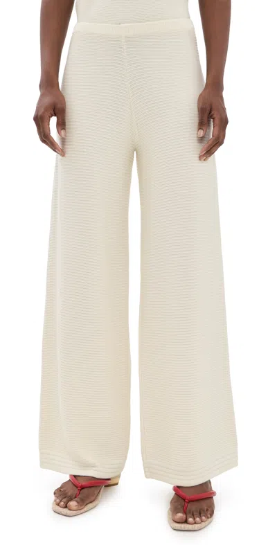 La Ligne Crochet Pants Ivory In White