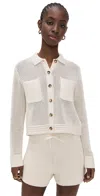 La Ligne Cropped Crochet Jane Jacket Cream In Cream
