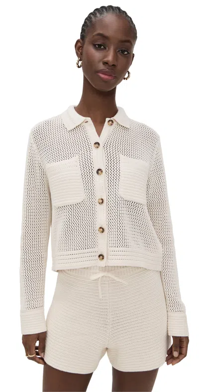 La Ligne Cropped Crochet Jane Jacket Cream