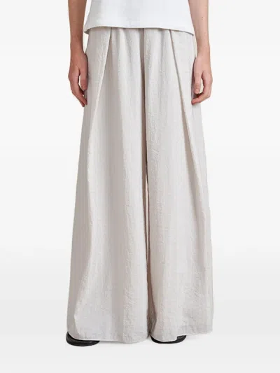 La Ligne Crosby Pleated Wide-leg Trousers In Neutral