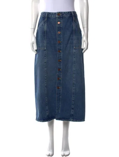 Pre-owned La Ligne Distressed Accents Long Skirt In Blue