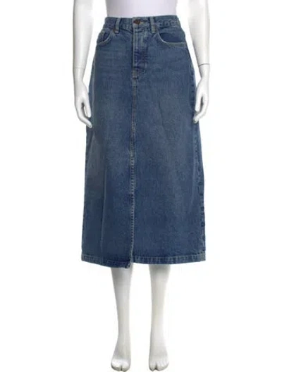 Pre-owned La Ligne Distressed Accents Midi Length Skirt In Blue