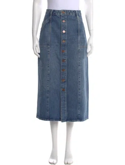 Pre-owned La Ligne Distressed Accents Midi Length Skirt In Blue