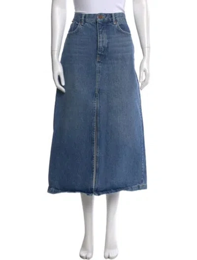 Pre-owned La Ligne Distressed Accents Midi Length Skirt In Blue