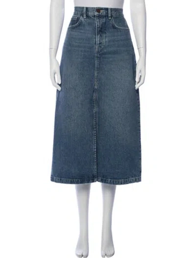 Pre-owned La Ligne Distressed Accents Midi Length Skirt In Blue