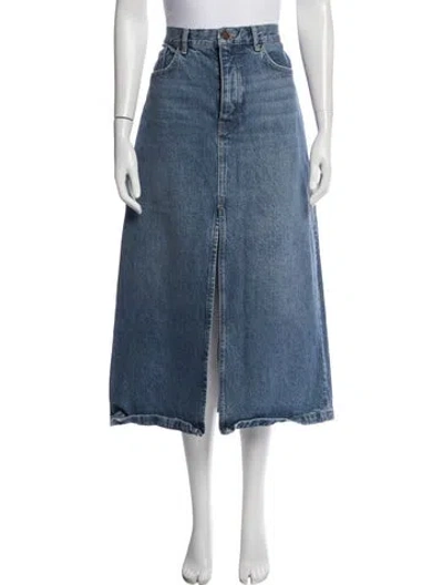 Pre-owned La Ligne Distressed Accents Midi Length Skirt In Blue