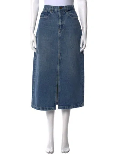 Pre-owned La Ligne Distressed Accents Midi Length Skirt In Blue