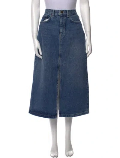 Pre-owned La Ligne Distressed Accents Midi Length Skirt W/ Tags In Blue