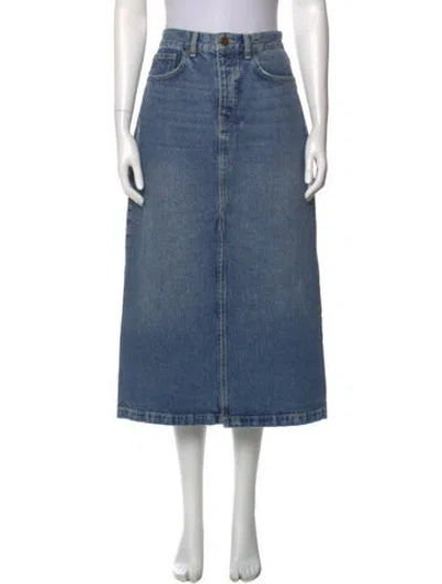 Pre-owned La Ligne Distressed Accents Midi Length Skirt W/ Tags In Blue