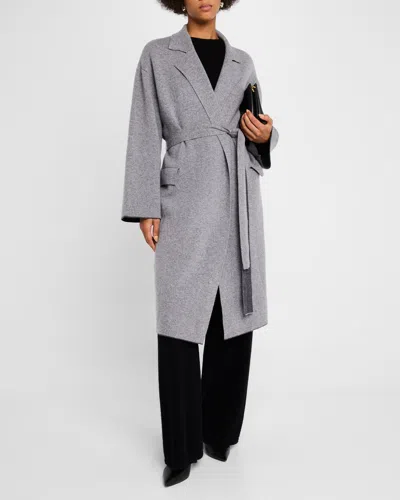 La Ligne Double-faced Knit Cardigan Coat In Grey