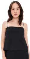 La Ligne Drape Back Top Black In Black