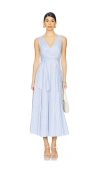 La Ligne Dress With Godets In Baby Blue