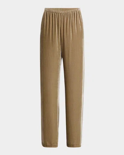 La Ligne Elasticated Velvet Pants In Mushroom