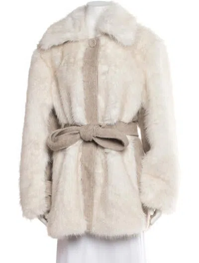 Pre-owned La Ligne Faux Fur Faux Fur Coat In Neutrals