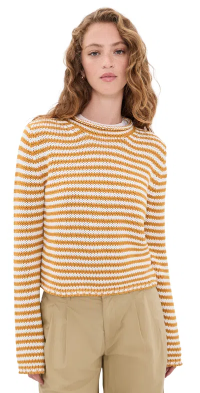 La Ligne Fine Line Mini Marina Sweater Butterscotch/ivory